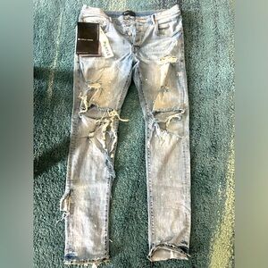 Purple Brand Paint Splatter Distressed Men’s Jeans